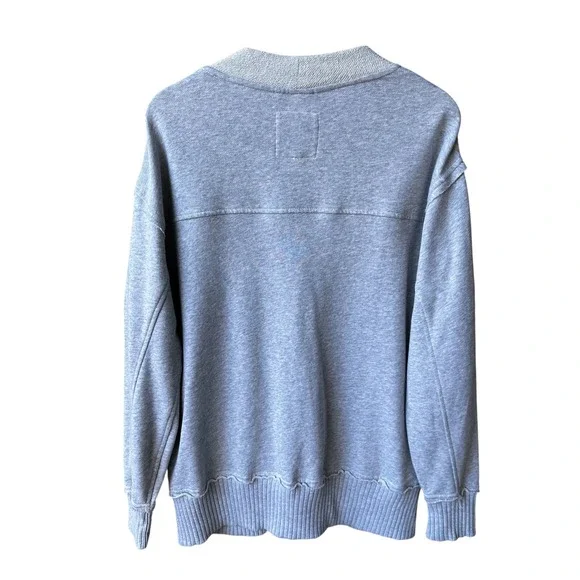 Aerie Sweater Cardigan Oversized V-Neck Button Front French Terry Grey Size XS - Picture 2 of 9